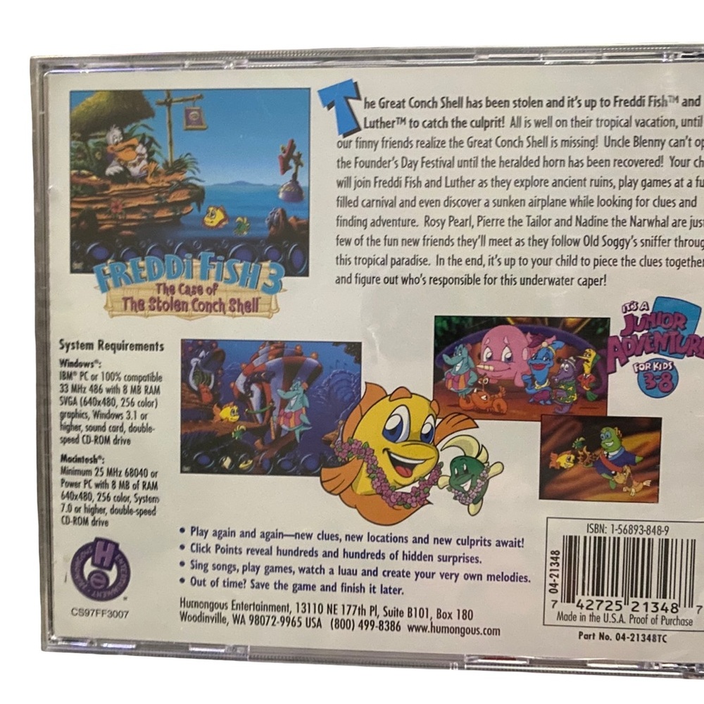 Freddi Fish 3 The Case of The Stolen Conch Shell (Video Game) PC Mac New Sealed - Picture 3 of 6